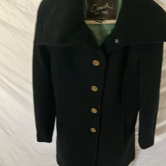 Coach:Black Wool/Angora/Nylon Blend- Green Signature lining-Gold buttons- XS - Picture 12 of 16